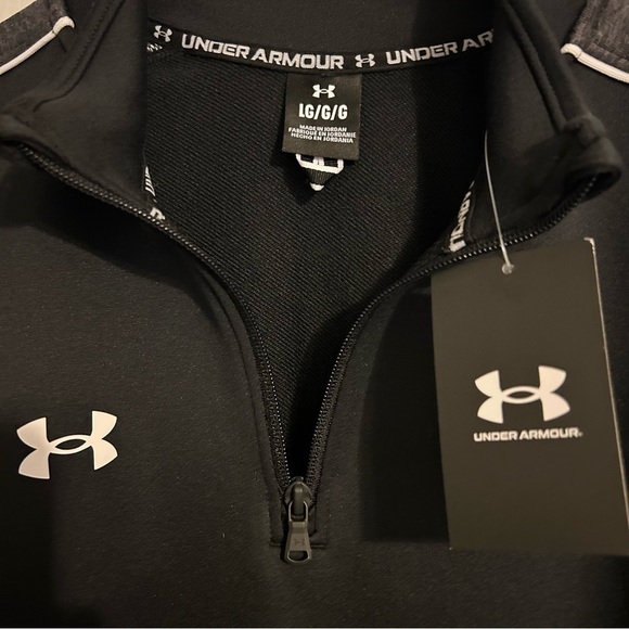 Under Armour Command Warm Up 1/4 Zip Mens Large Jacket Black/Gray/White NWT - Picture 7 of 8